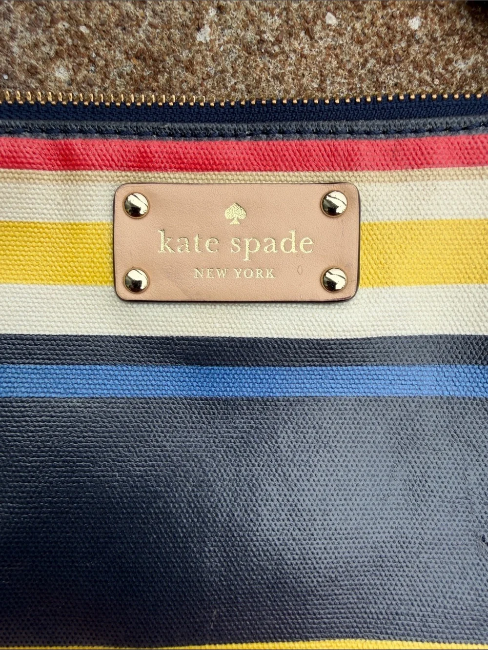 Kate Spade Striped Crossbody Bag in Navy, Yellow & Red. Read Description
